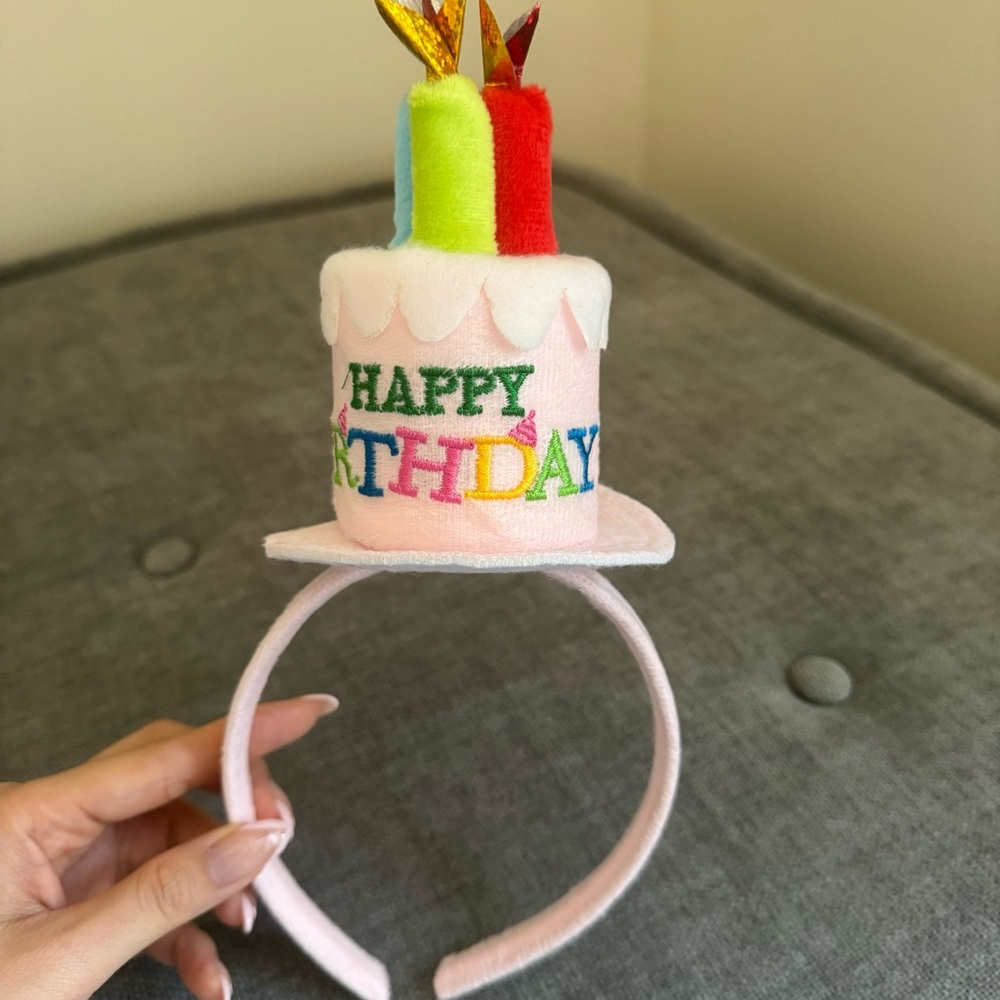 NWT Happy birthday pink cake headband